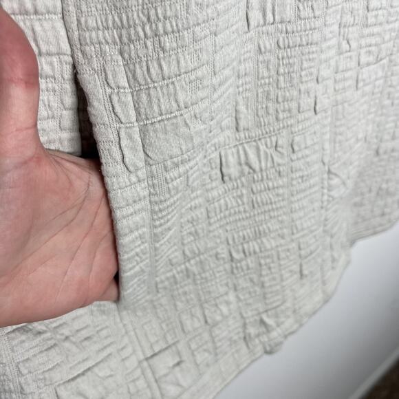 Habitat Jacket Womens XL Cream Textured Pucker  Collared Snap Buttons Pockets - Picture 13 of 13